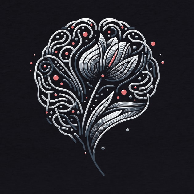 Symbolic Parkinson's Awareness Brain & Tulip Design by Xeire